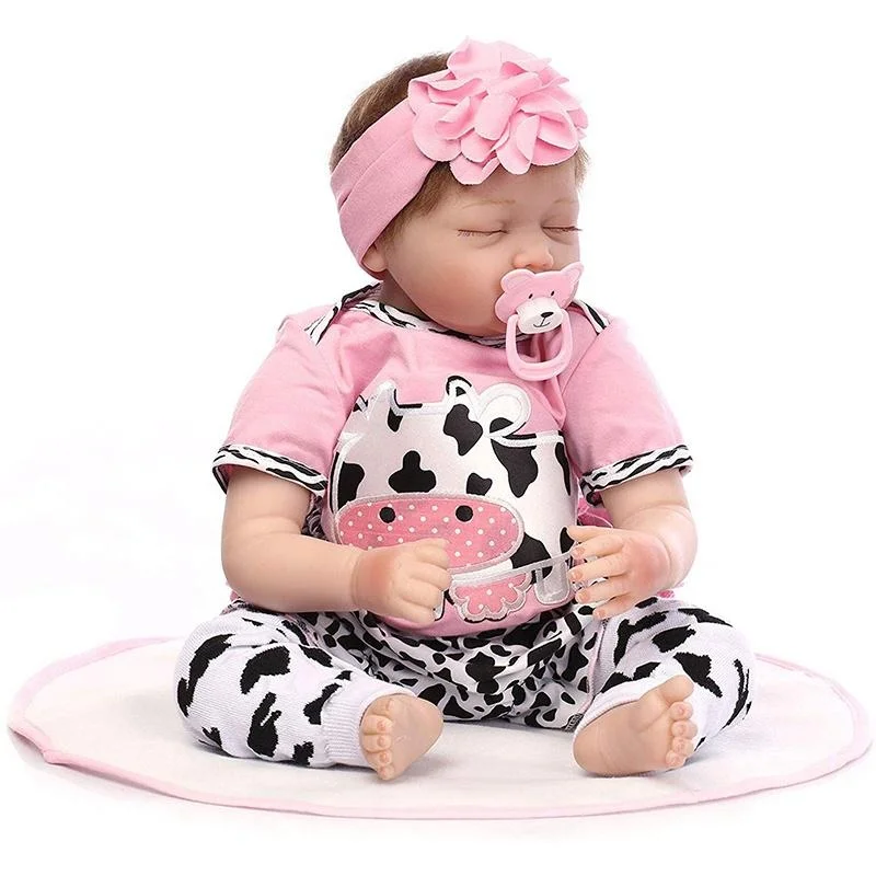 Reborn Baby Dolls 55cm Realistic Silicone Reborn Doll Handmade Weighted Soft Body Newborn Doll Toy Children Girls Gift Dolls