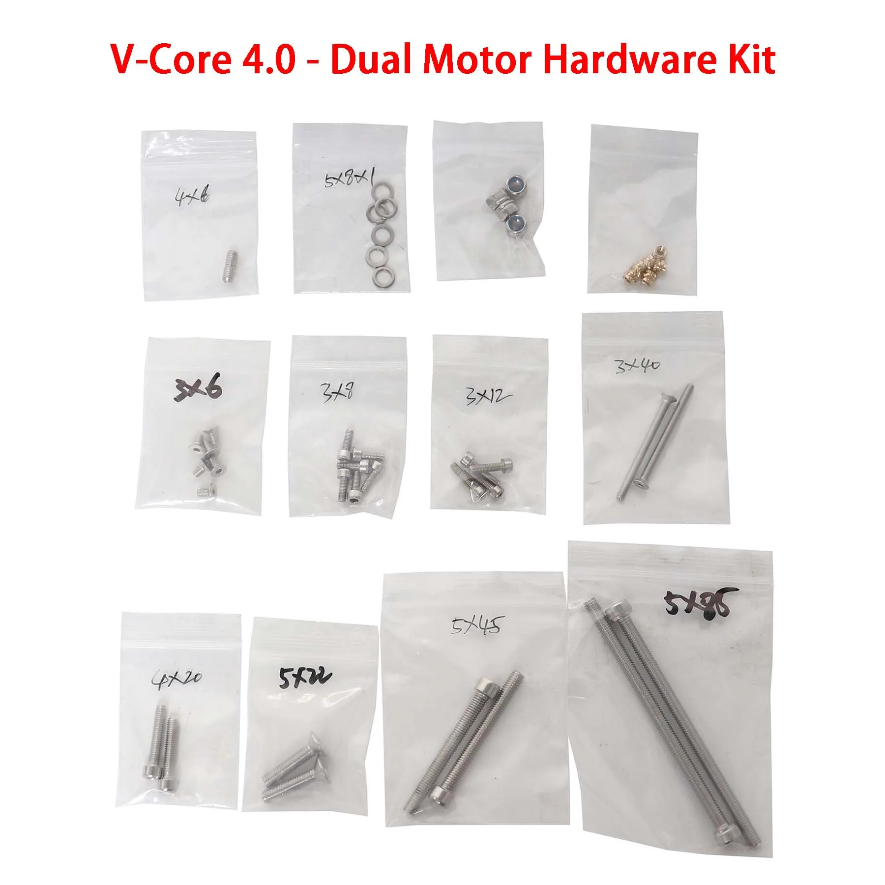 Blurolls V-Core 4.0 3d printer parts fasteners full kit