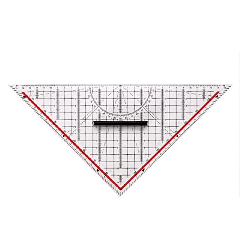 30CM Drawing Triangle Ruler Plastic Drawing Design Ruler With Handle Protractor Measurement Ruler