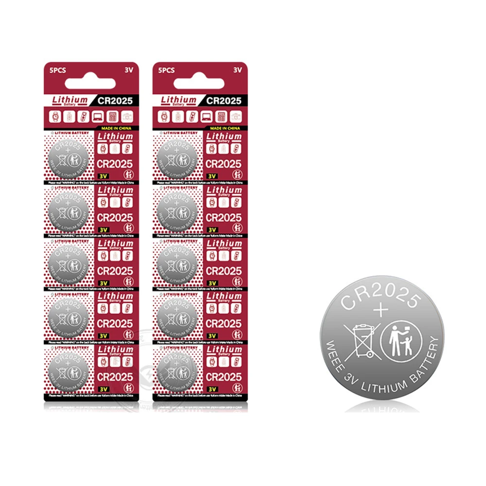 10-100PCS 150mAh 3V CR2025 Battery CR 2025 Lithium Battery DL2025 BR2025 KCR2025 For Car Remote Control Watch Button Coin Cells