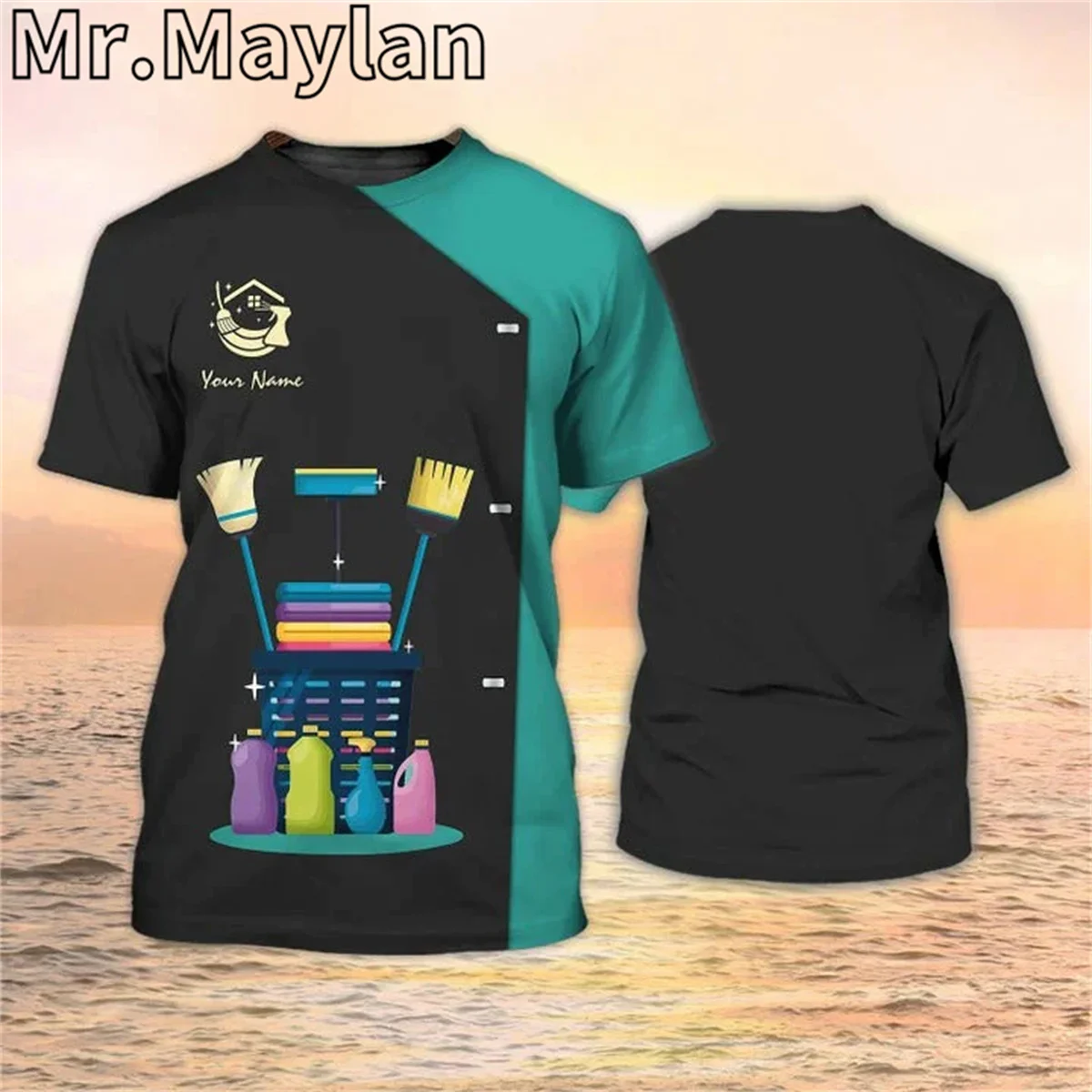 Personalized Cleaning Business T Shirts Housekeeping Custom 3D Shirt Maid Uniform Tshirt Men Women Streetwear Unisex Tee Tops