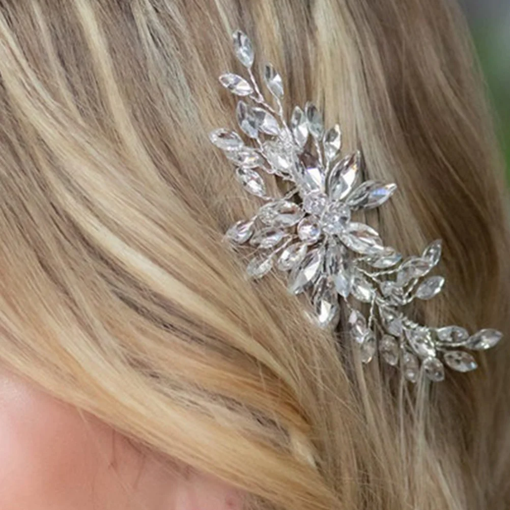 

Bride Comb Bridal Piece Rhinestone Wedding Headpiece Lightweight Durable Elegant Pearl Crystal Hair Accessory For Women
