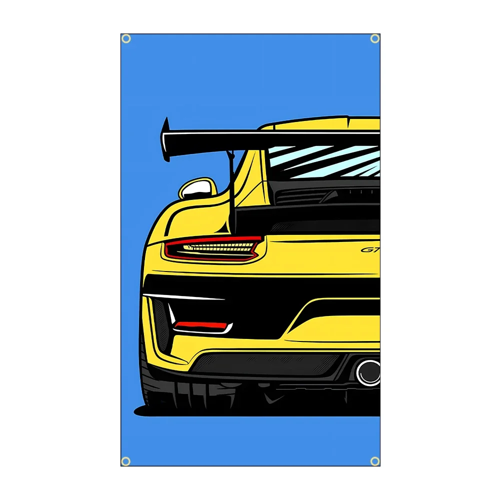 Bannière de voiture de course imprimée en polyester, sensation de voiture cool JDM, décor, 90x150cm, 3x5 pieds