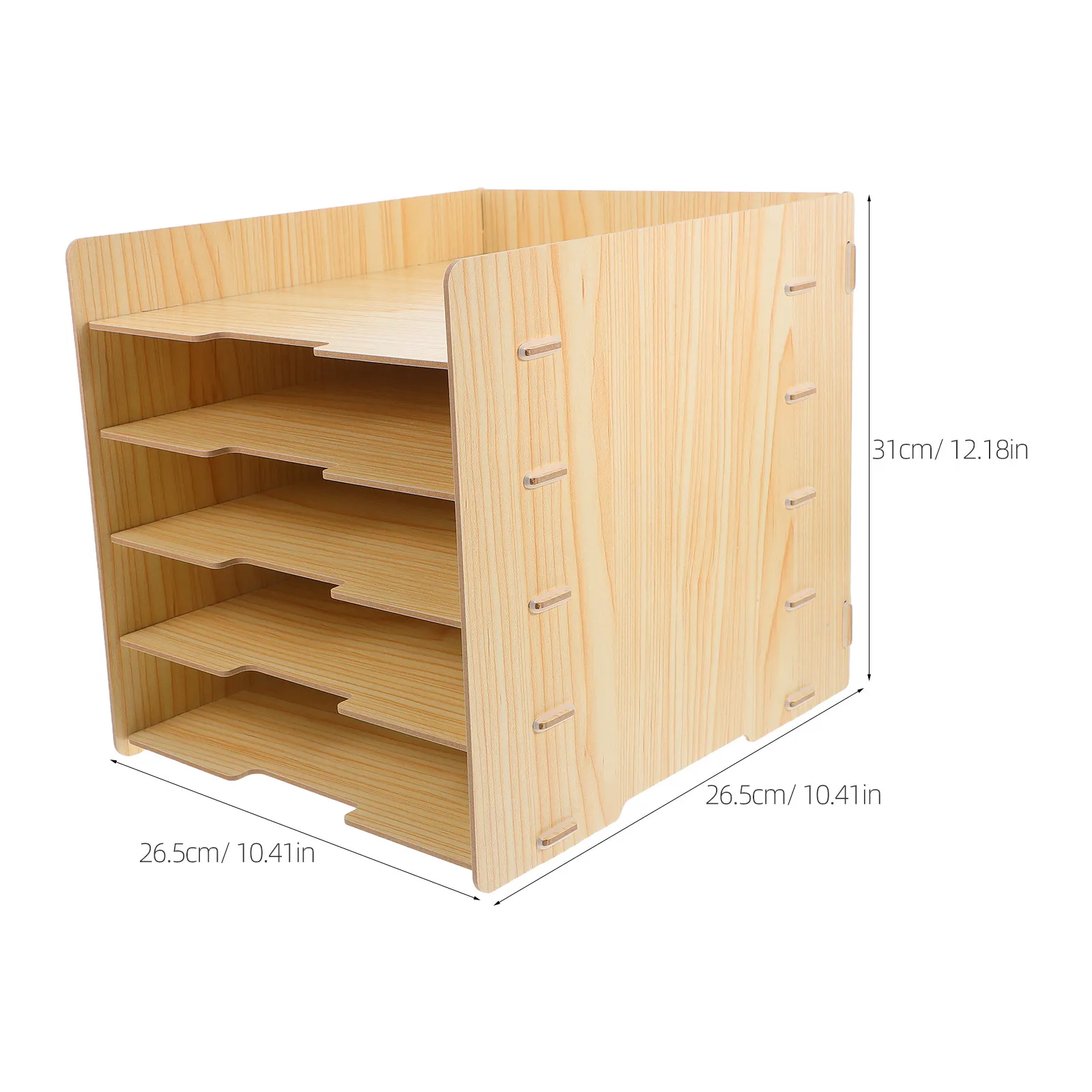 Wooden Multi-Layer File Organizer Stable Desk Document Sorter Envelope Paper Organizer Office Desktop Storage Rack for Home