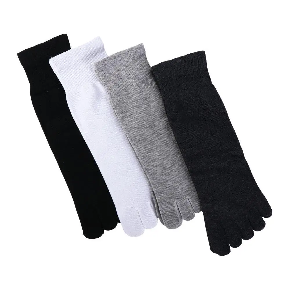 Solid Color Breathable No Show Socks Cotton Ankle Crew Socks Men'S Split Toe Sock Ankle Socks Toe Socks Five Fingers Socks