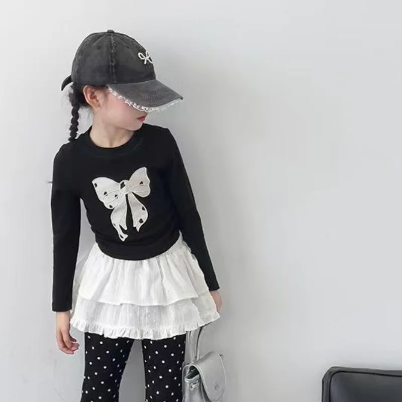 Printed Pure Cotton Children's T-shirt Girl Outdoor Clothes Girls 11 12 Years From 5 6 Elementary Student T-shirts Top Kids 10 4