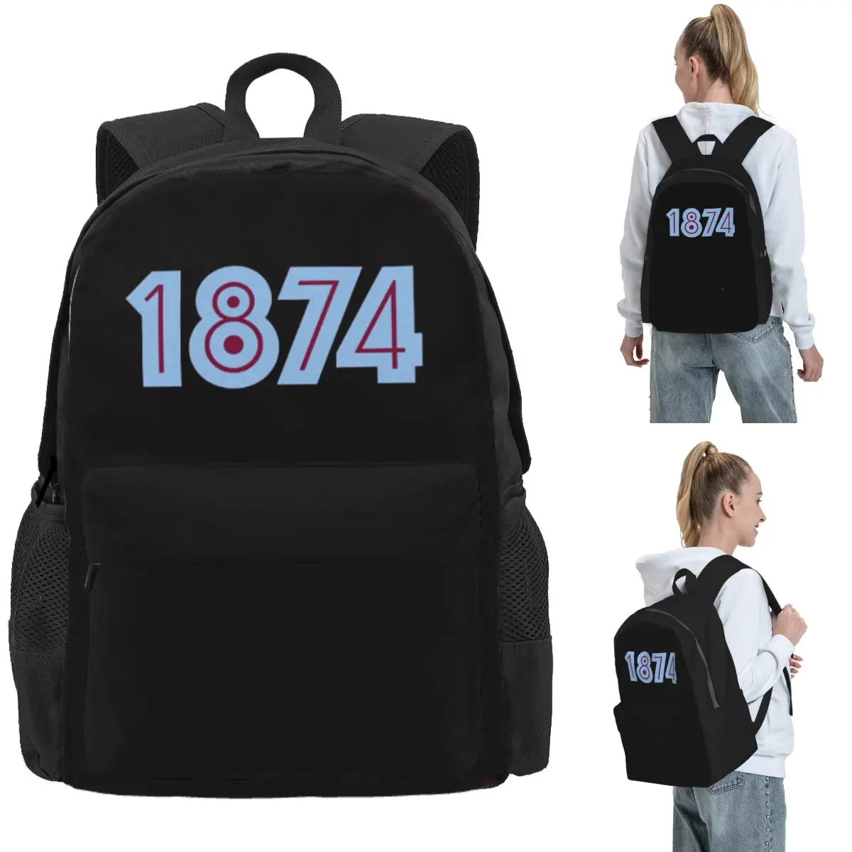 

Aston Villa 1874 Backpack Daypack Large Capacity Boys Girls BookBag School Bag Shoulder Bags for Men Women