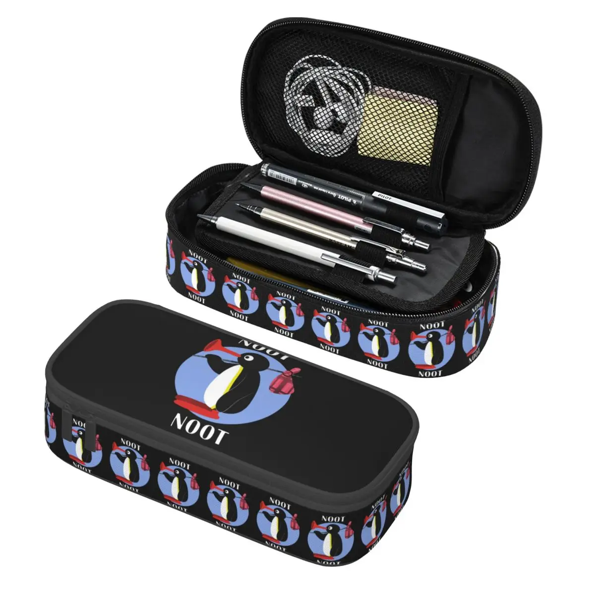 

Pingu Noot Noot Pencil Case Pencil Pouch Storage Stationery Supplies Large Storage Pen Box Pencil Bag for Students