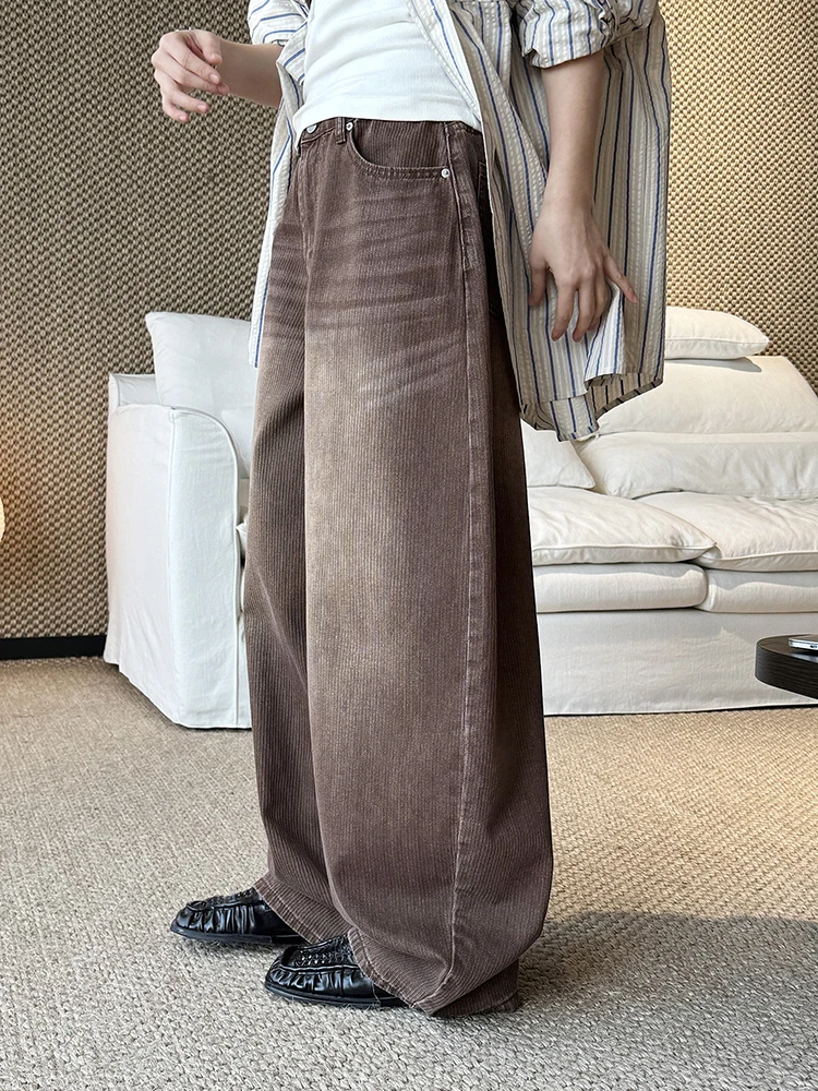 FANAN Vintage Washed Jeans For Women High Waist Straight Wide Leg Denim Pants Streetwear Female Clothing 2026 Spring New