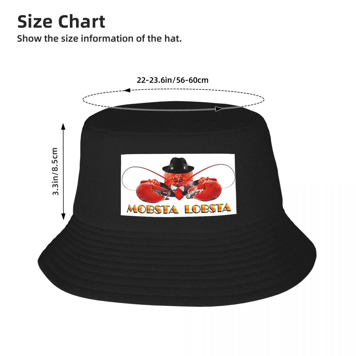 Mobsta Lobsta - Lobster Mafia Mobster Bucket Hat Panama For Man Woman Bob Hats Hip Hop Fisherman Hats Beach Fishing Unisex Caps