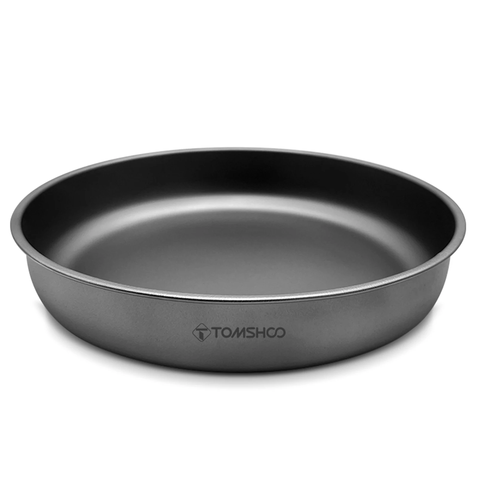 TOMSHOO Sartén Ligera de Titanio de 1000ML/1500ML, Plato para Frutas, Contenedor de Alimentos para Acampar y Hacer Senderismo al Aire Libre