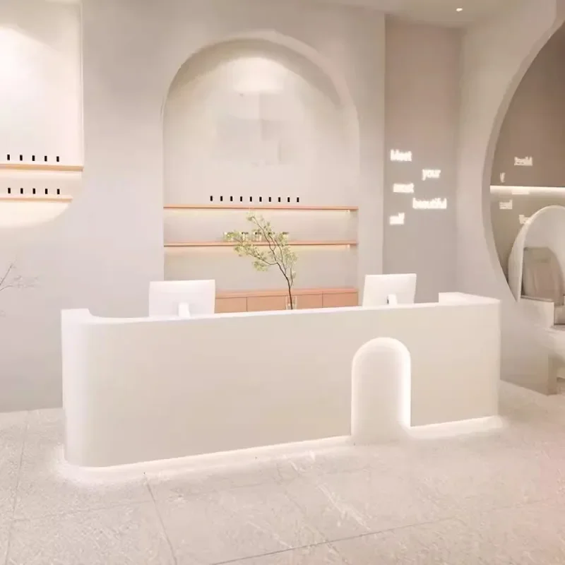 Customer Center Minimalist Church Pulpito Modern Furniture Bureau Reception Counter Store Home Scrivania Front Desk Salon