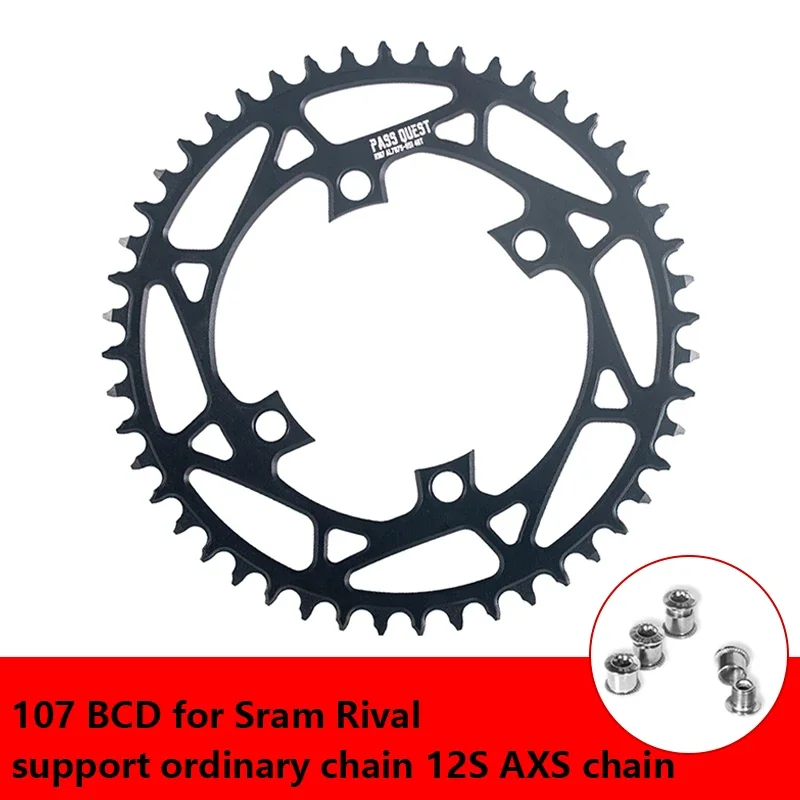 107 BCD Road Bike Chainring for Sram Rival AXS 12S 107 BCD Dish 36T 40T 42T 44T 46T 50T 52T 54T 56T 58T Bicycle Chainwheel