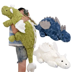 Giant Flying Dragon Plush Toy para crianças, branco, azul, neve, dinossauro, pterossauro, boneca de pelúcia macia, presente dos desenhos animados