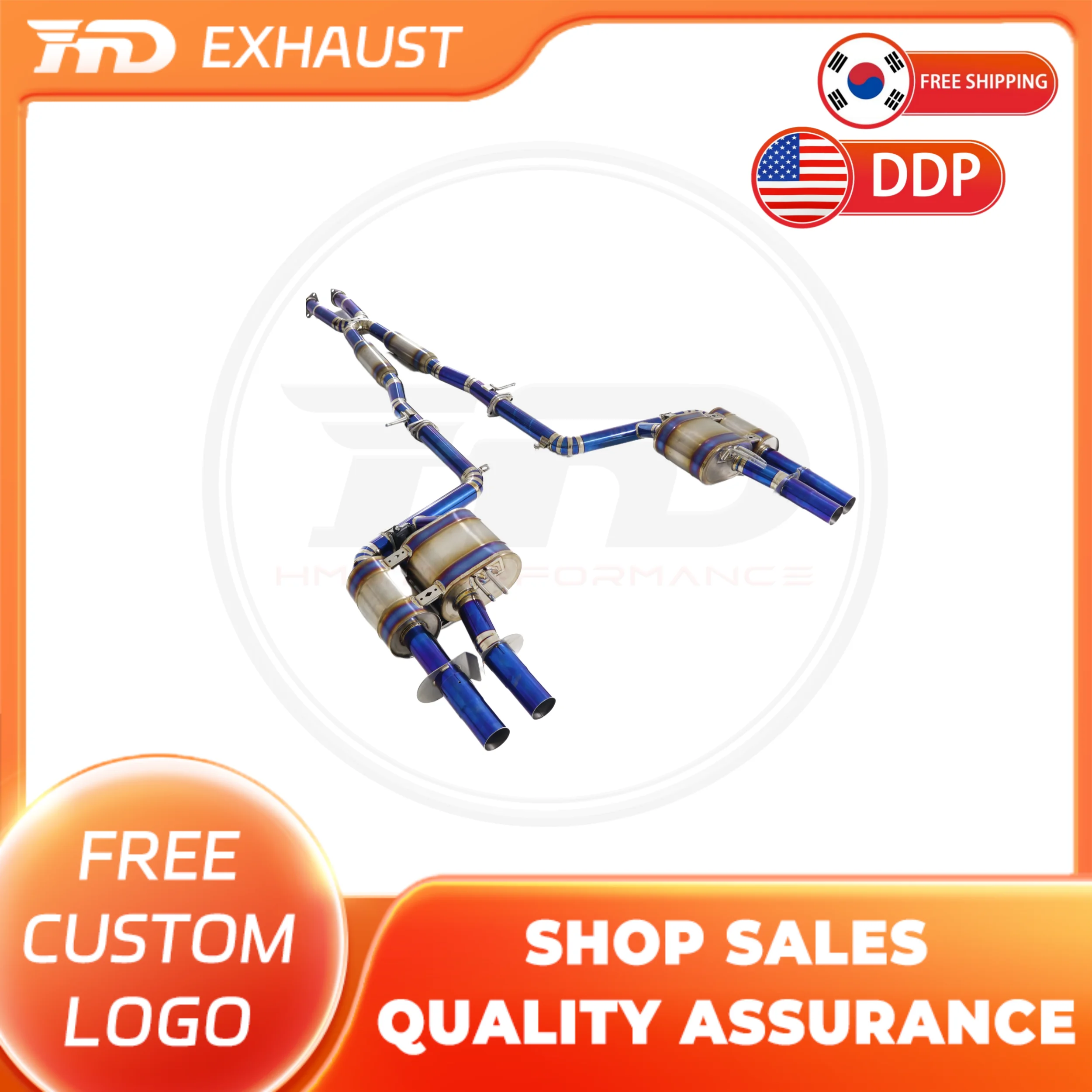 

HMD Titanium Exhaust System Performance Catback exhaust for KIA Stinger GT 3.3T 2.5 X Tube With Resonator Valve Muffler