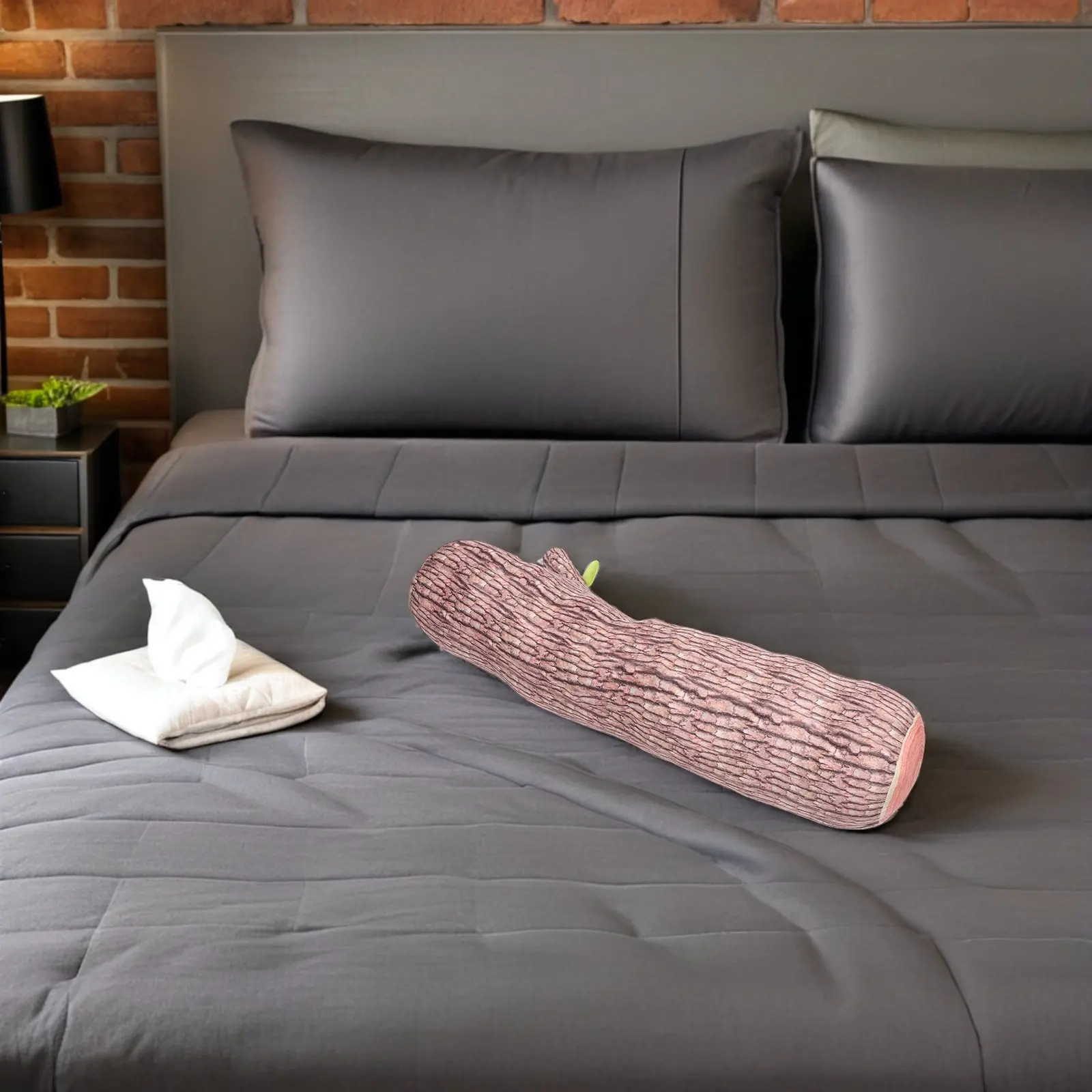 3D Printed Cylinder Stump Pillow – Log-Shaped Decorative Throw Cushion for Sofa, Living Room & Armrest
