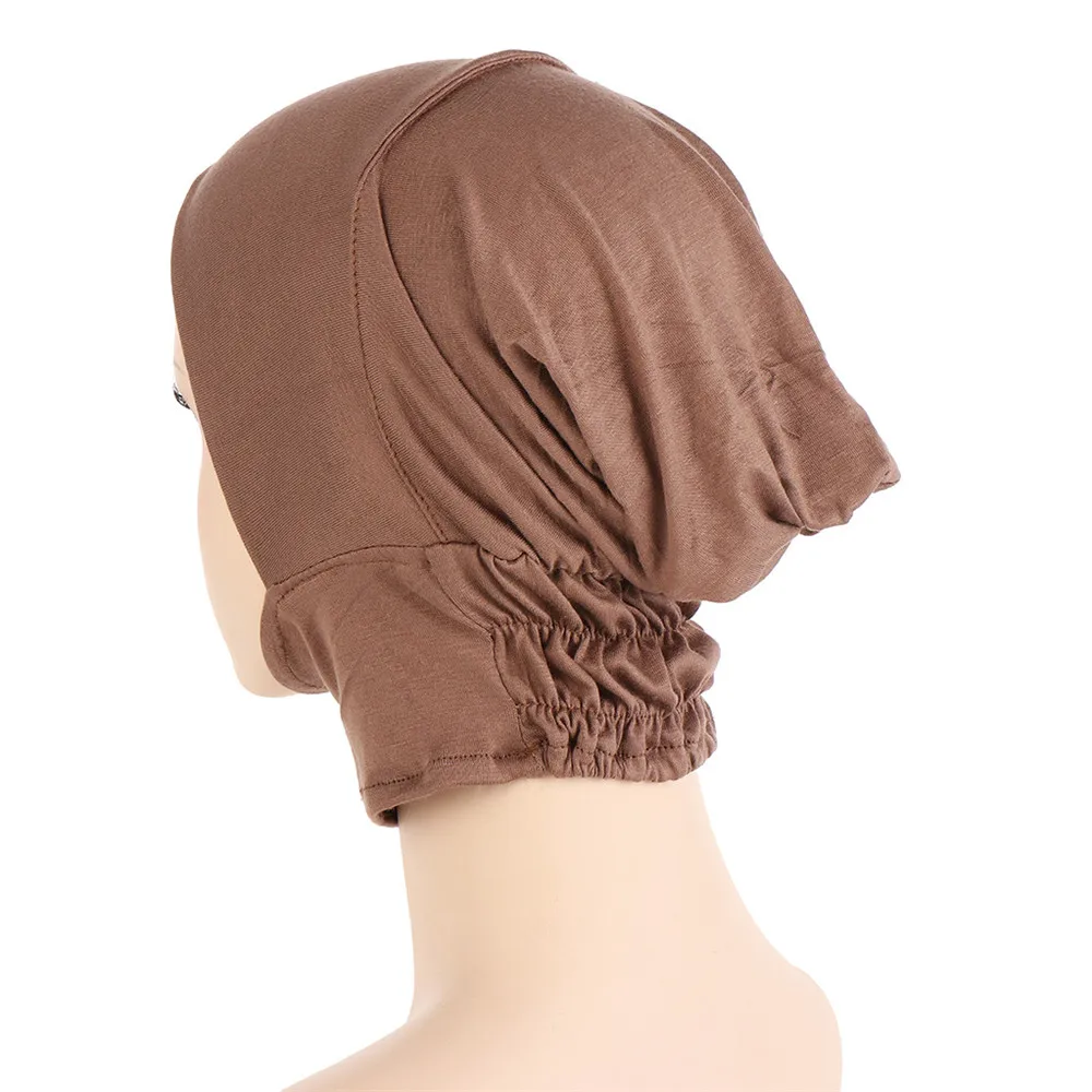 Hijab muçulmano elástico macio para mulheres, turbante, boné do osso, underscarf, tampa interna, chapéu ninja, lenço do envoltório, headcover, cor sólida