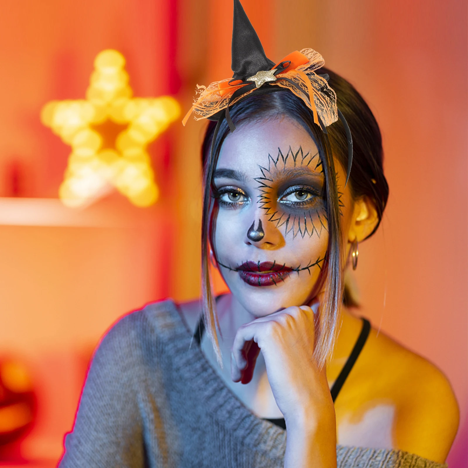 

Witch Hat Headb Halloween Party Decorations Tiny Hair Accessories Comfortable Kids Adult Cosplay Headpiece Costume Hoop