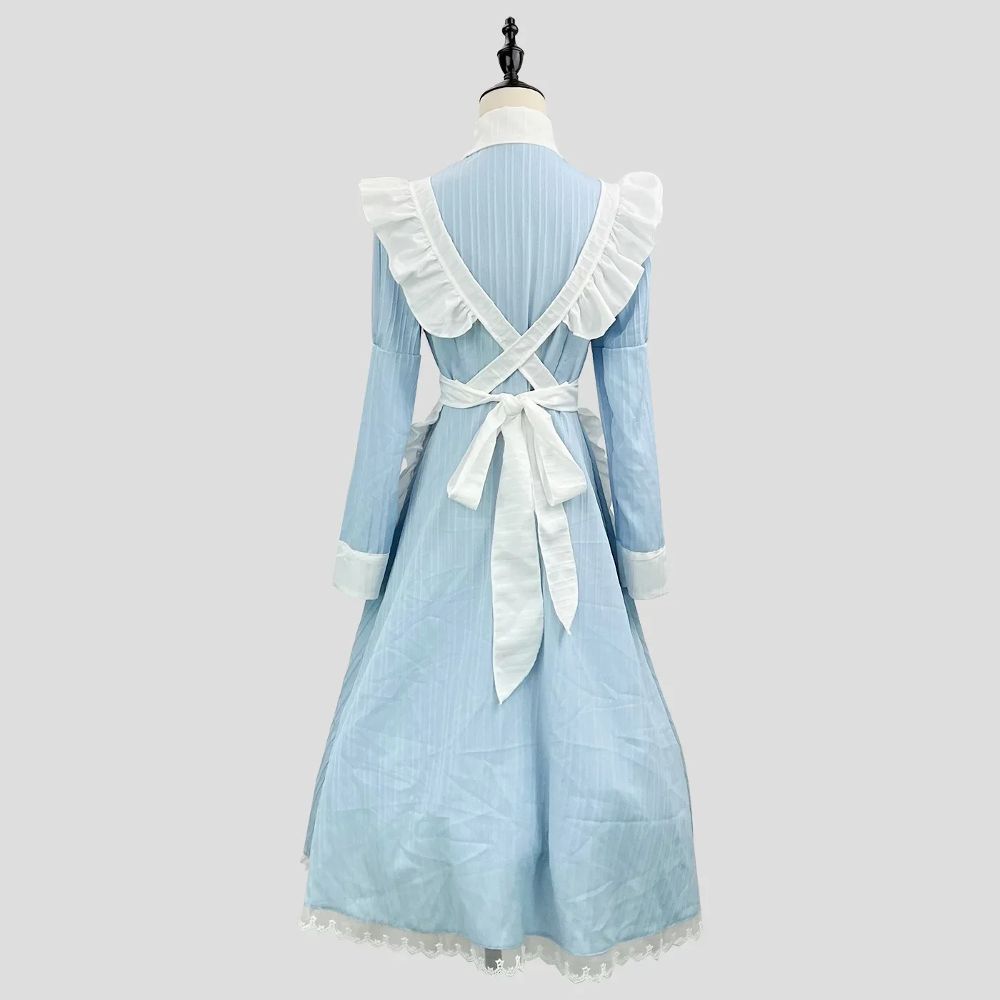 Medieval Retro Gothic Court Dress Square Neckline Waistline Patchwork Bow Dress