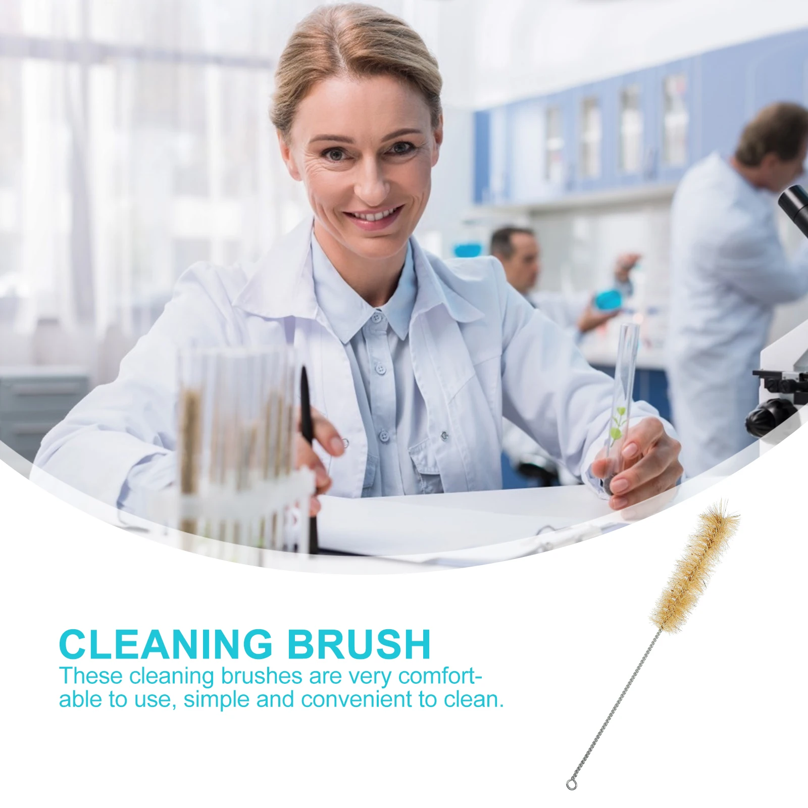 

10pcs Nylon Tube Cleaner Long Straw Brush Multi-Functional Glass Test Tube Cleaning Tool Non-Scratch For Lab Use