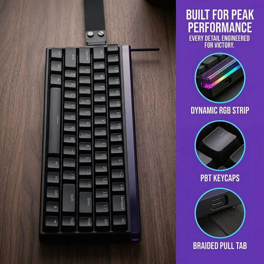 AULA HERO 68 HE Wired Esports Gaming Keyboard | Magnetic Switch, 8K Hz Polling Rate, RGB, Hot-Swappable, 60% Custom Mechanical