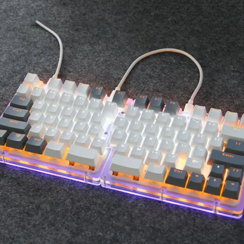 Wired Split Keyboard Customized RGB Hot Swap Ergonomics Split Keyboard for Left Right Hand Programming Game Office Keyboard Gift