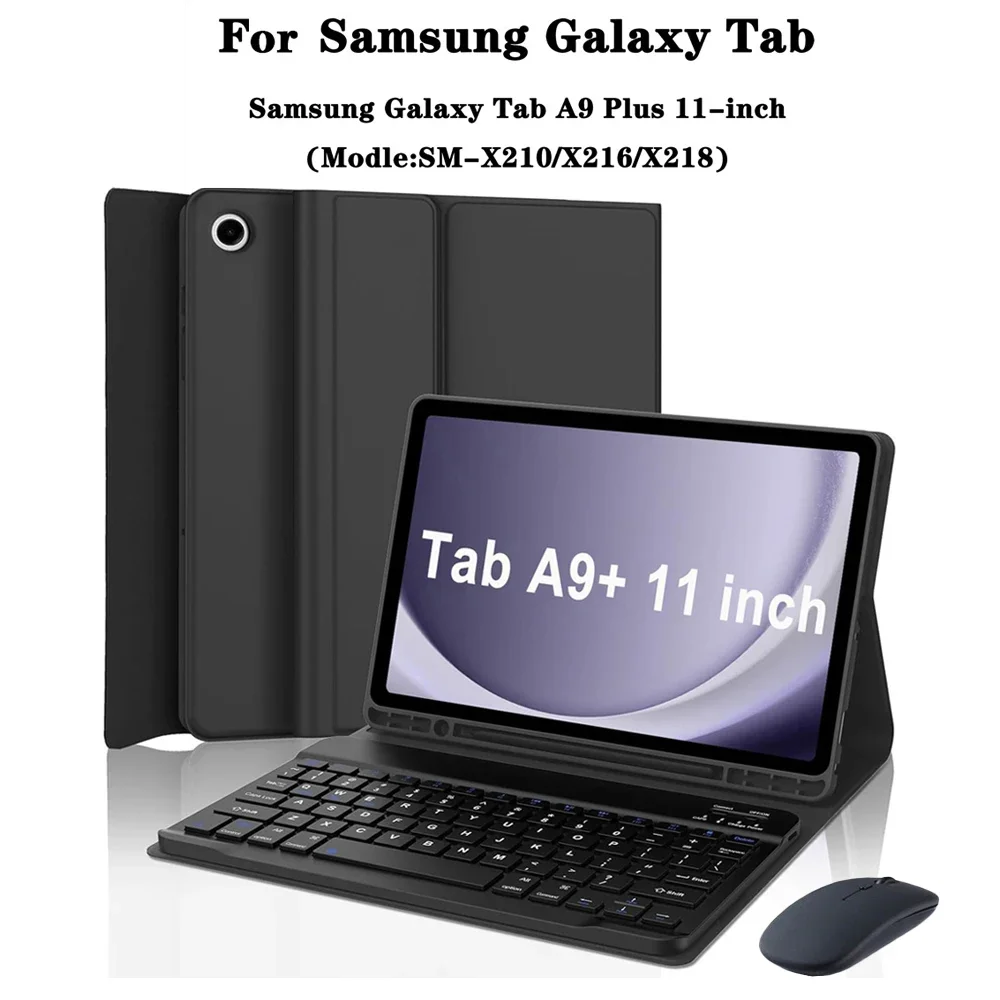 Keyboard Case for Samsung Galaxy Tab A9 Plus 11 Inch,For Samsung Tab A9+ 11 inch Tablet Case with Pencil Slot Bluetooth Keyboard