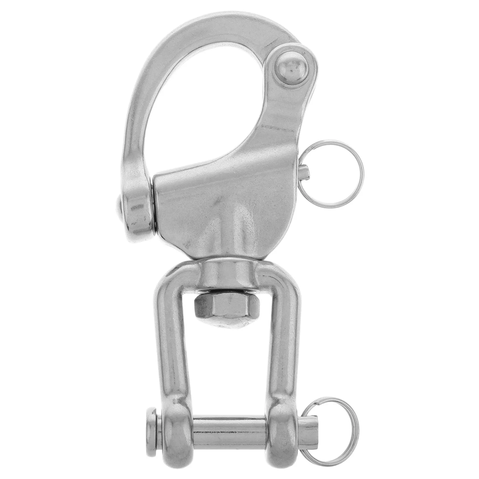 

Rotating Spring Shackle Stainless Steel Snap Hook Carabiner Heavy Duty Metal Hooks Detachable Fixed Eye Longlasting Versatile