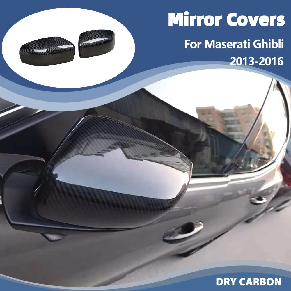 

Prepreg Dry Carbon Rearview Mirror Covers Caps for Maserati Ghibli S Q4 GTS Sedan 2013-2016 Add On Side Mirror Shell