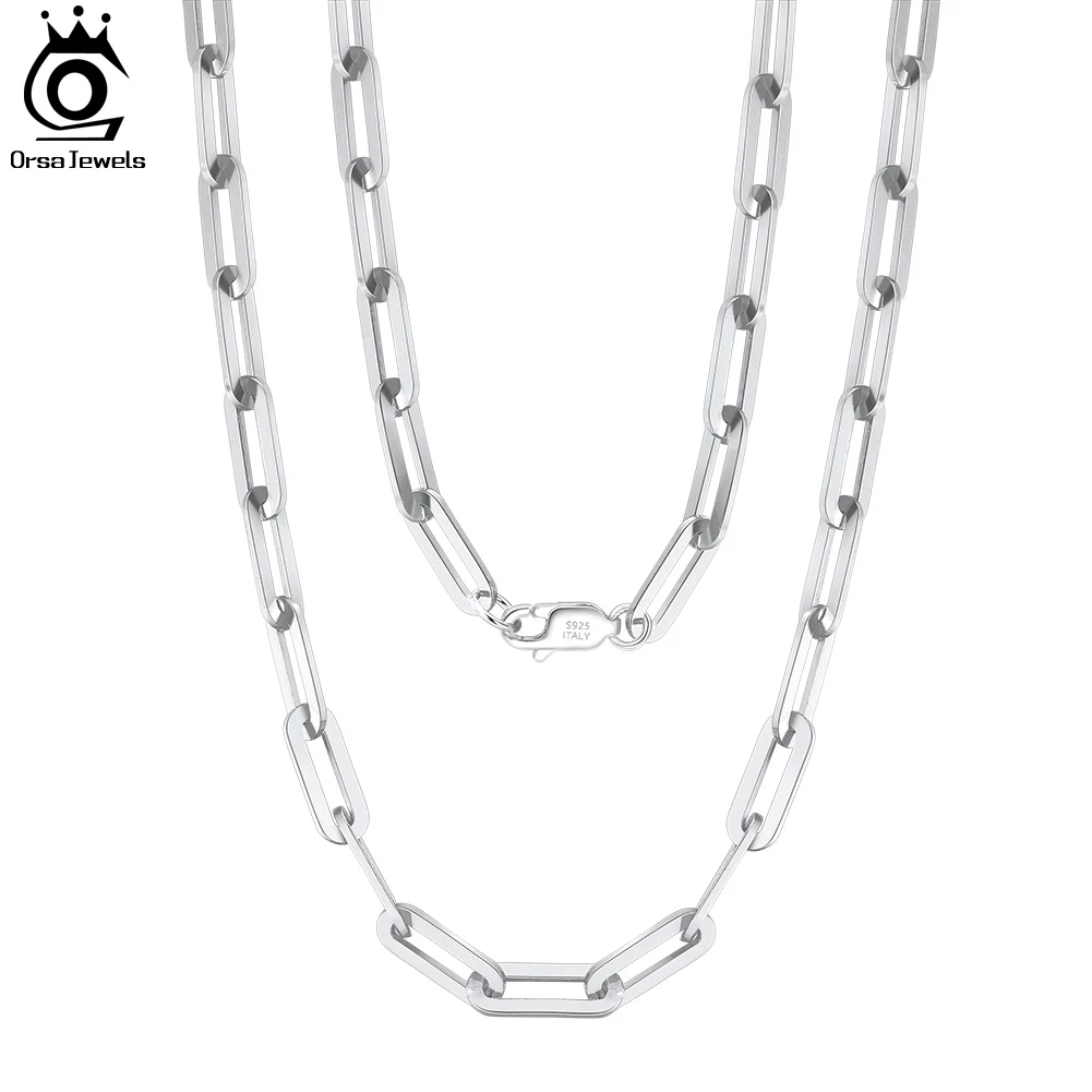 ORSA JEWELS Oryginalny łańcuszek na szyję ze srebra próby 925 6/9,3/12 mm Podstawowy naszyjnik z łańcuszkiem dla mężczyzn Biżuteria damska SC39