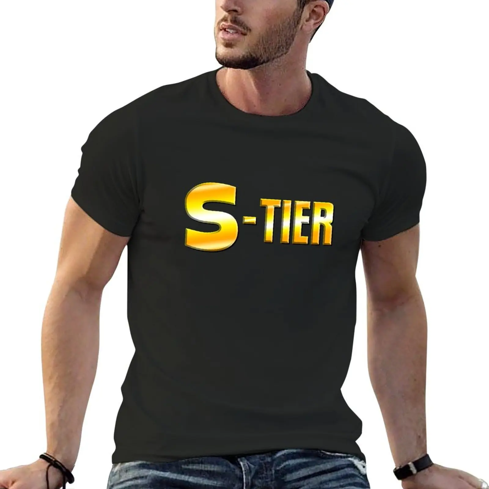 S-Tier T-Shirt street wear hippie clothes customs design your own vintage graphic tee mens fashion