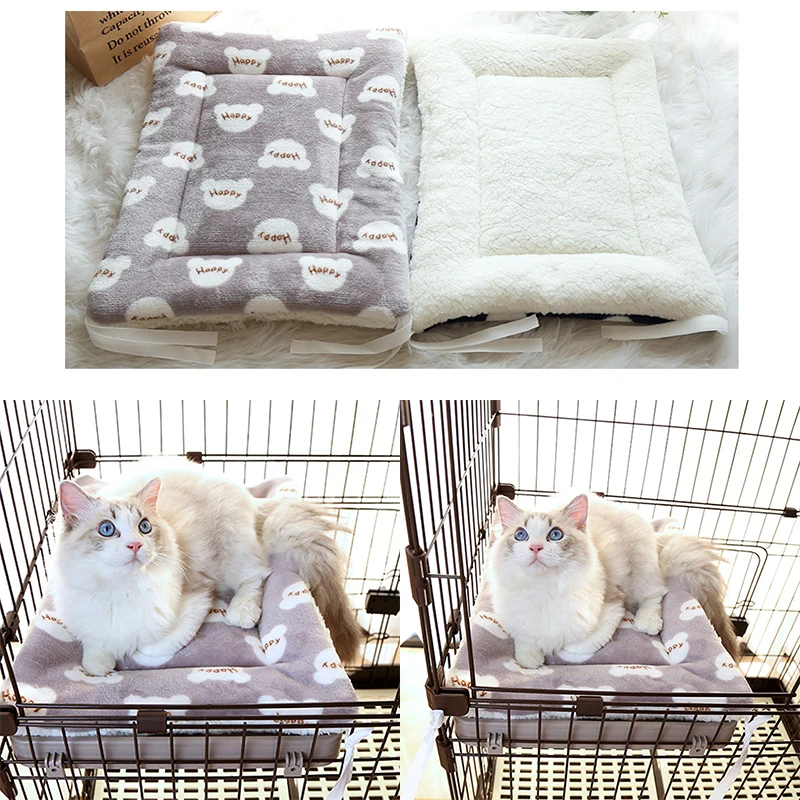 Soft Dog Bed Flannel Thickened Pet Sleeping Blanket Bed For Puppy Dog Cat Sofa Cushion Kennel Mat Winter Warm Pets Mat Cover