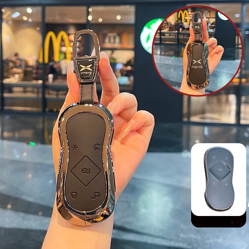 For 2026 XPeng MONA M03 Key Case Cover, Zinc Alloy Metal Car Key Fob Shell, Shockproof Luxury Smart Keychain, XPeng Accessories