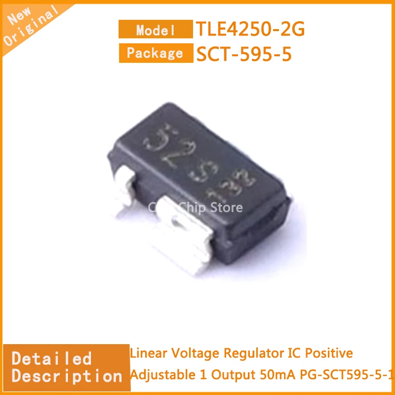 10Pcs/Lot  New Original TLE4250-2G   TLE4250  Linear Voltage Regulator IC Positive Adjustable 1 Output 50mA PG-SCT595-5-1