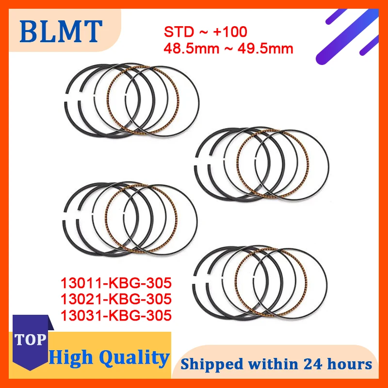 Kit de Anillos de Pistón para Motocicleta STD~+100 48.5mm~49.5mm para Honda CBR250 CBR250RR CBR22 13011-KBG-305 13021-KBG-305 13031-KBG-305