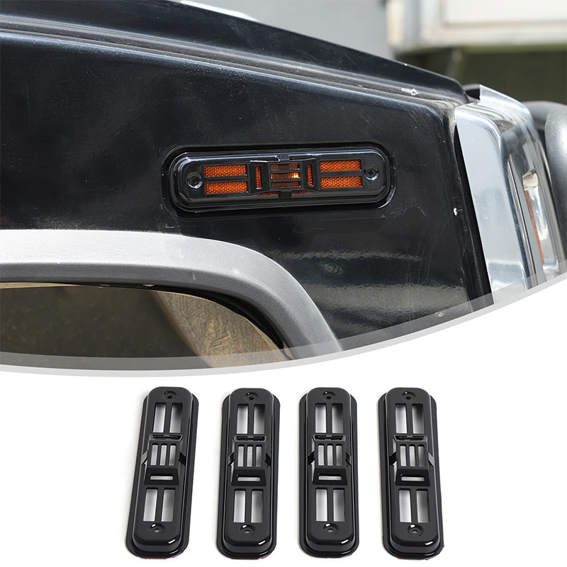 

For Hummer H2 2003-2009 ABS black car side turn signal light protective mesh cover decoration sticker car protection accessories