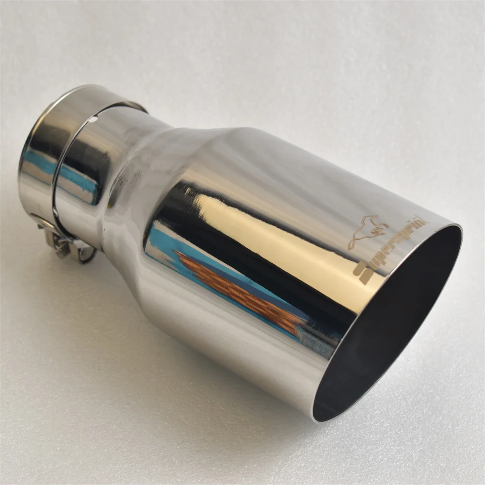 

Supersprint Exhaust Tip 304 stainless steel angled single tube 2.5 inches 4.5 inches automobile exhaust nozzle modification