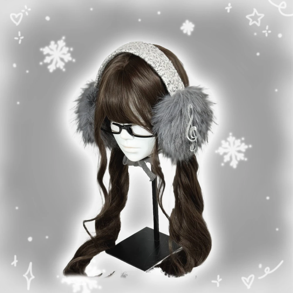 أغطية للأذنين من القطيفة ذات ثقافة فرعية Y2K للنساء النسخة الكورية اليابانية مقاومة للبرد والتزلج والرياح وحماية الأذن المقاومة للبرد