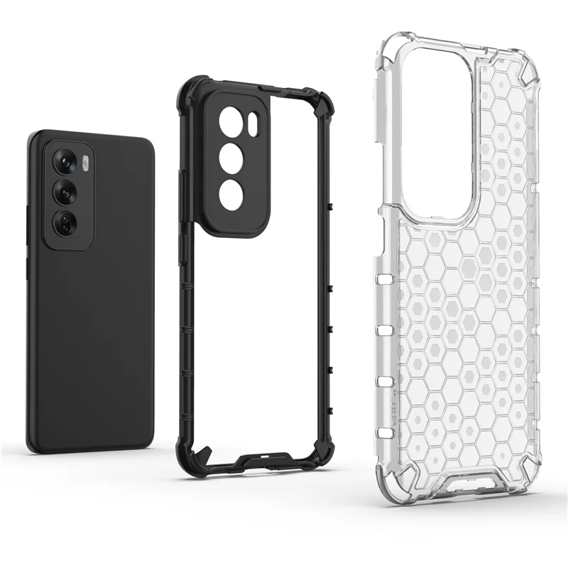 Voor Oppo Reno12 Case Oppo Reno12 5G Cover Honingraat Stijl Bumper Schild Beschermende Rug Telefoon Hoesjes Voor Oppo Reno 12 Pro Funda