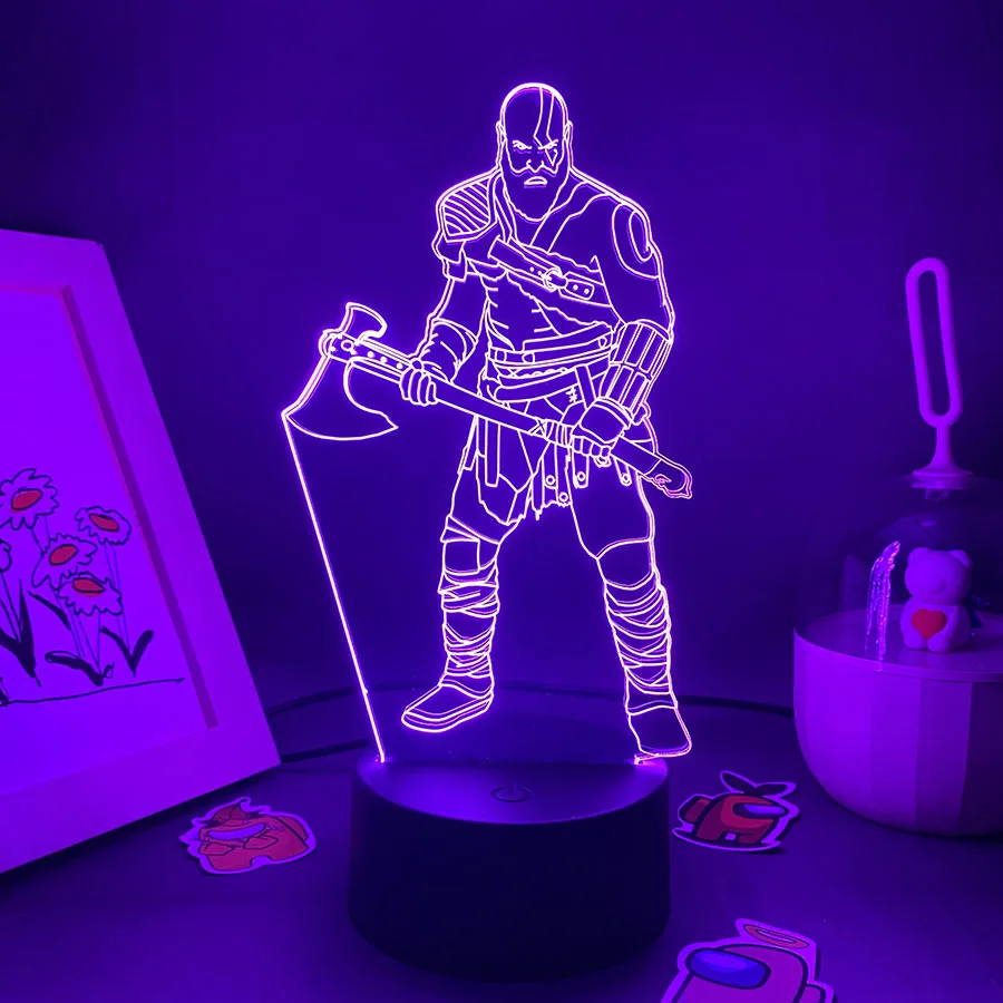 Hot Game God Of War 4 3D Led Neon Nightlights Birthday Cool Gift For Boyfriend Kid Bedroom Decor Kratos Gamer Fans Lava Lamp