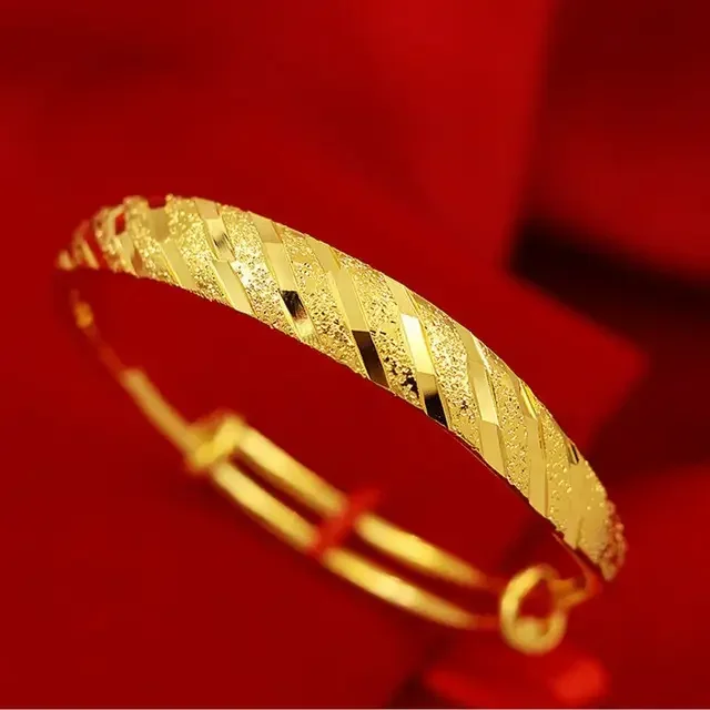 

Gold shop with 999 24k real gold bracelet wedding gift bracelet ring to send mother gold seconds to become rich woman