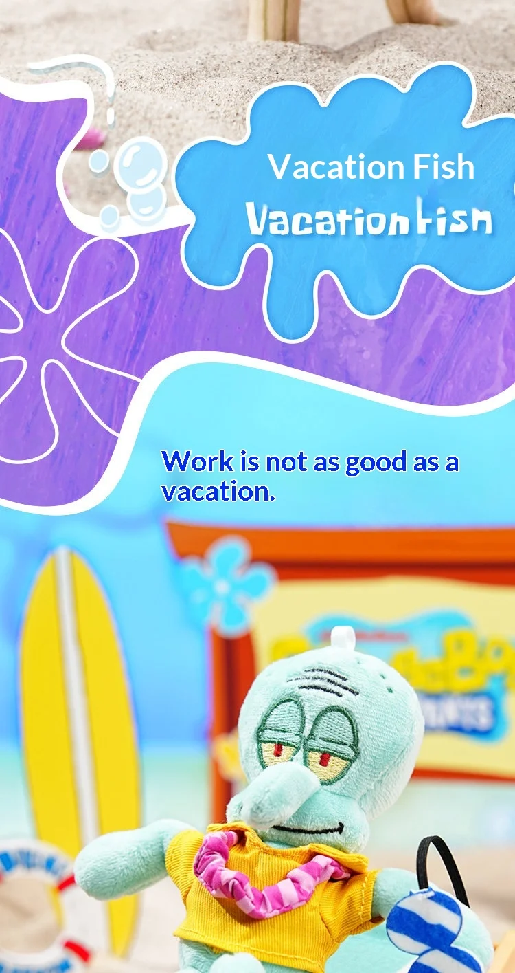 Original Bikini Bottom Stall Series Blind Box Bewegliche Figuren mit Hintergrund, Lustige Hässlich-Süße Flauschige Taschenanhänger Geschenk-Spielzeug – Detail 14