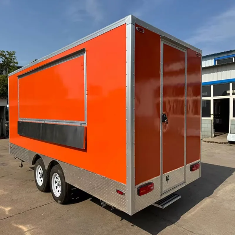 All-In-One Mobile Food Truck Kiosk Cart for Fast Food, BBQ, Coffee, Hot Dogs, Tacos, Crepes & Pizza Catering