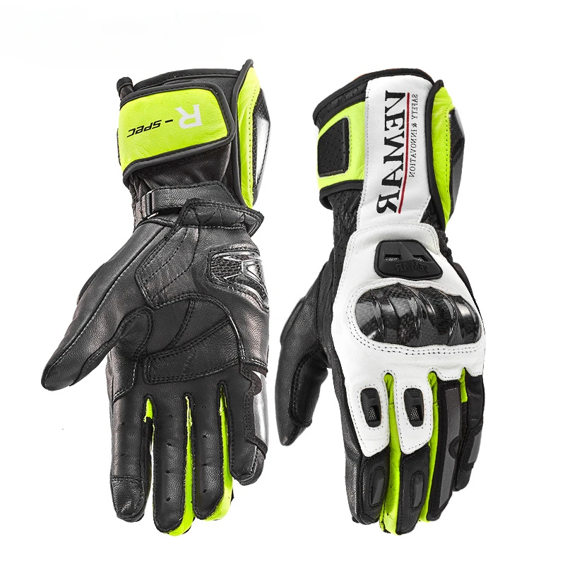 

Road racing gloves winter skiing and fall protection warm leather plus real carbon fiber motorcycle riding gloves