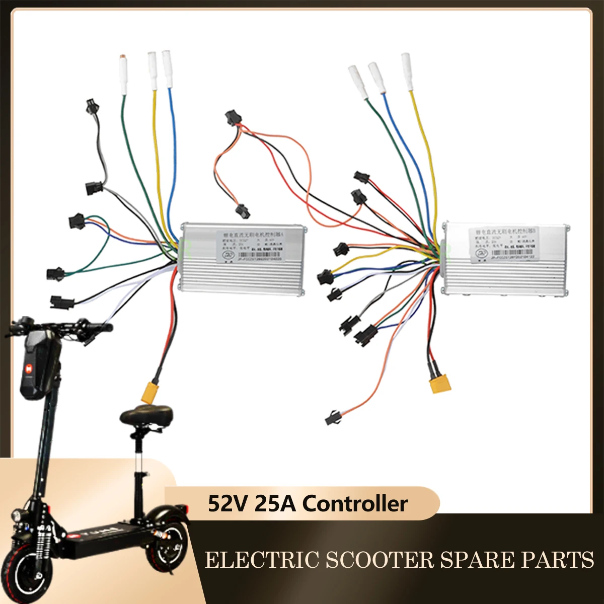 J&P 52V 25A Controller For YUMe D4+ D5 Y10 Brushless Motor Controller + 52V Dashboard Meter Scooter trottinette électrique