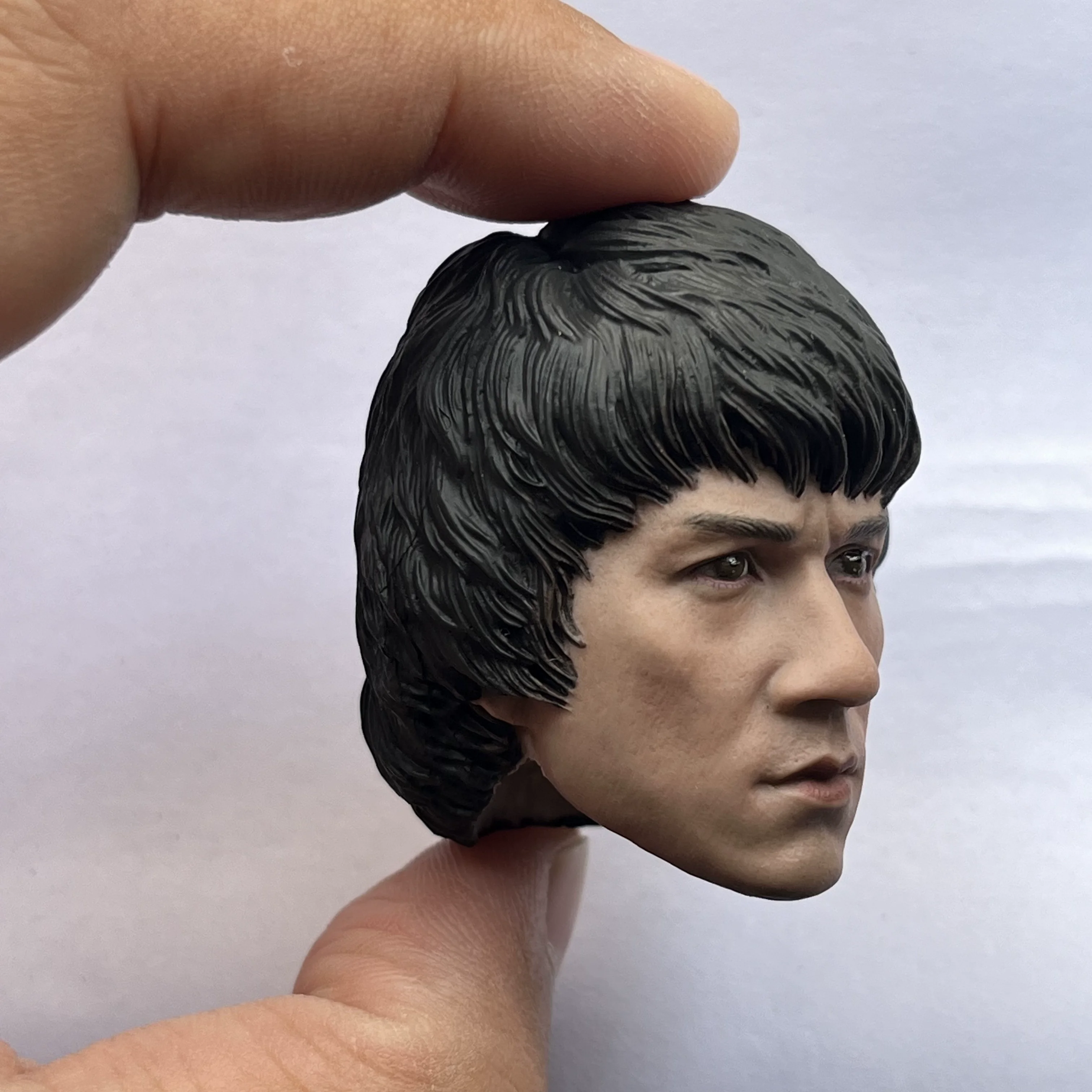 1/6 Young Jackie Chan Head Sculpt Asir Policeman  Star Head Model for 12in Ph action Body Collection