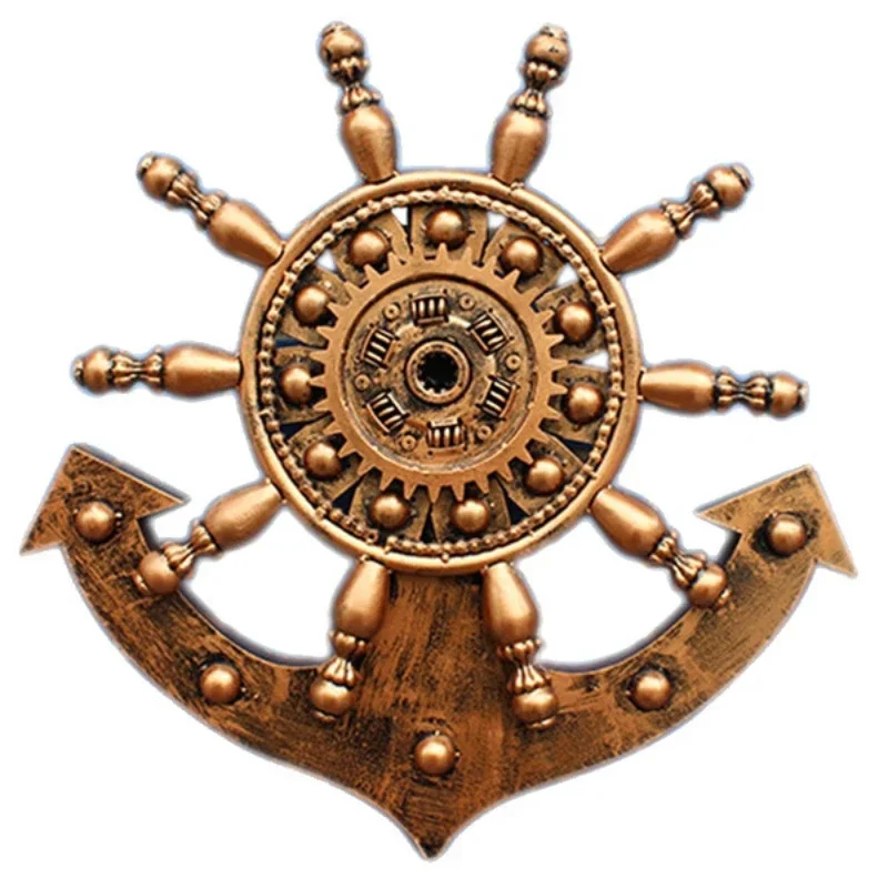 Retro Ship Rudder Anchor Handmade Creative Wall Hanging Bar Living Room Store Creative Metal Mechanical Gear Decorations