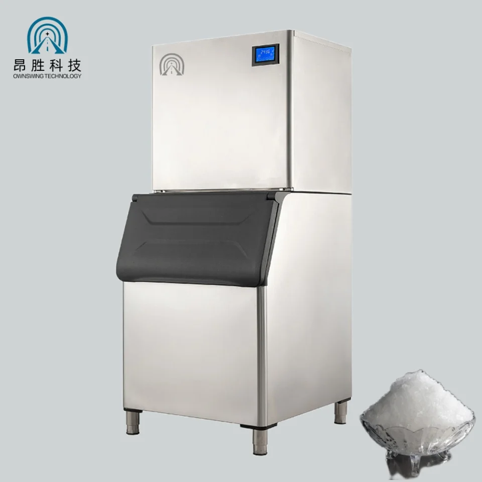 280kg/24h Granular Snowflake Ice Maker Machine for Commercial Stainless Steel Water Cooling System Professional Equipment
