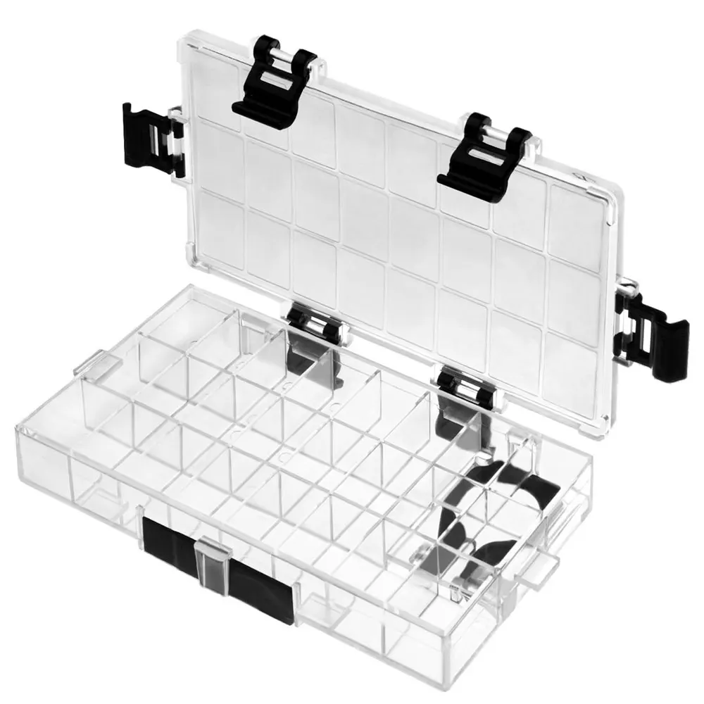 24-grid Clear Multi-purpose Storage Box / Paint Palette, Durable PP Material, Dustproof with Lid