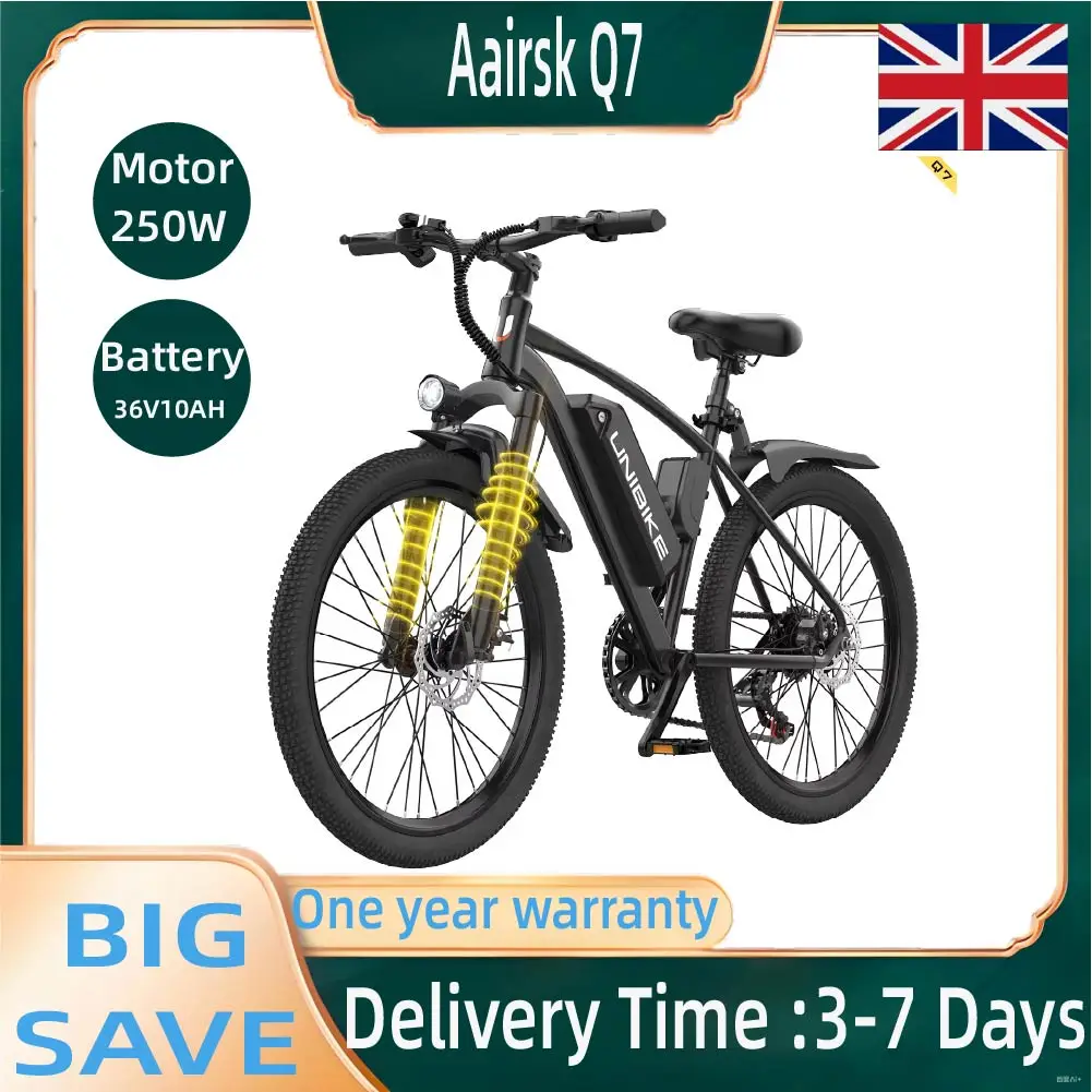 Aairsk Q7 E-bike 36V 10AH Battery 250W Motor Electric Bicycle 26 Inch Mountain Off-road Tire Adult Electric Bike